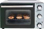 Bestron vrijstaande Mini Oven met 20L volume, Bakoven inlcusief Grillrooster & Bakschaal, met 3 programma's: Bovenwarmte, Onderwarmte en Bovenwarmte + Onderwarmte tot max. 230 °C, timerfunctie & indicatielampje, 1300 Watt, kleur: zilver / zwart