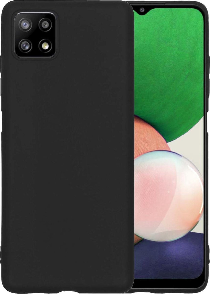 Hoesje - Geschikt voor Samsung Galaxy A22 5G - Sterk & Shockproof - Hoes Cover - Siliconen Case - Telefoonhoesjes - Zwart