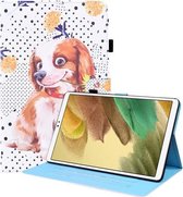 Voor Samsung Galaxy Tab A7 Lite 8.7 SM-T220/SM-T225 Animal Patroon Horizontale Flip Leather Case met Houder & Kaartsleuven & Fotolijst (Little Flower Dog)