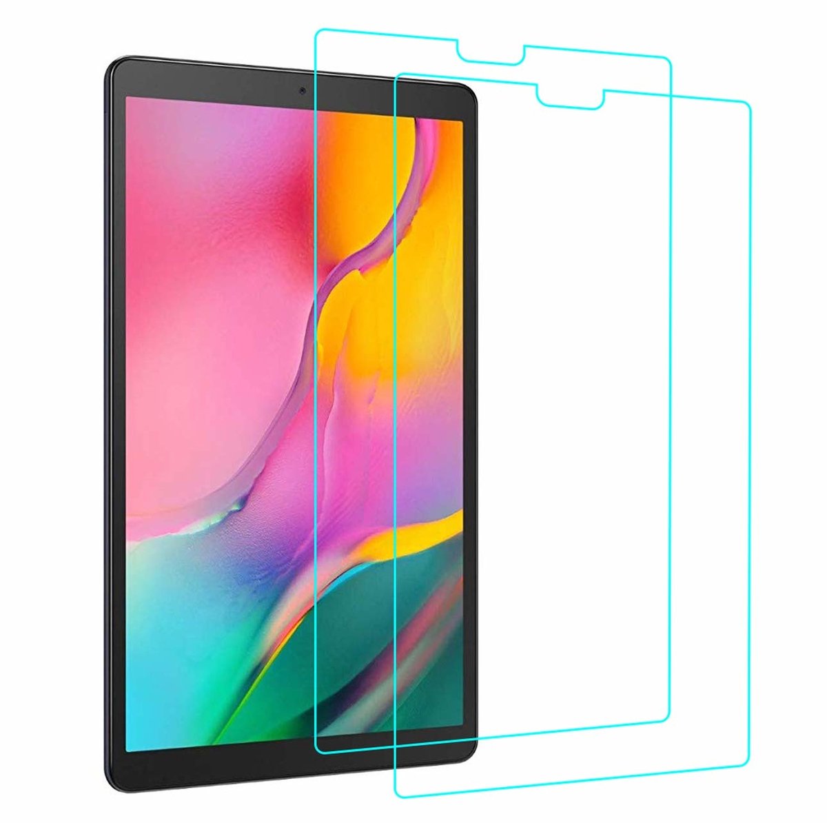 Ntech 2Pack Hoes Geschikt voor Samsung Galaxy Tab A 10.1 (2019) Tempered Glass Protector