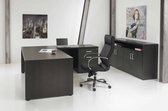 Directiebureau Chief model hoekbureau rechts met ladenblok 210x210cm Donker Eiken