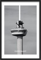 Poster Euromast Rotterdam - A2 - 42 x 59,4 cm - Inclusief lijst (Zwart Aluminium)