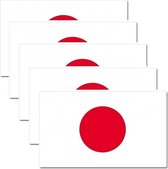 Pakket van 15x stuks vlag Japan stickers 7.5 x 10 cm - Feestartikelen/versieringen