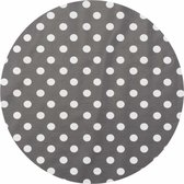 Tafelzeil/tafelkleed grijs met witte stippen 140 cm rond - Tuintafelkleed - Tafeldecoratie met stipjes print