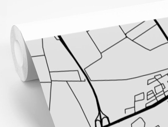 Behang - Fotobehang Stadskaart - Ede - Grijs - Wit - Breedte 195 cm x hoogte 300 cm - Plattegrond