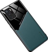 Voor Xiaomi Redmi Note 10 Pro 5G All-inclusive leer + beschermhoes van organisch glas met metalen ijzeren plaat (donkergroen)