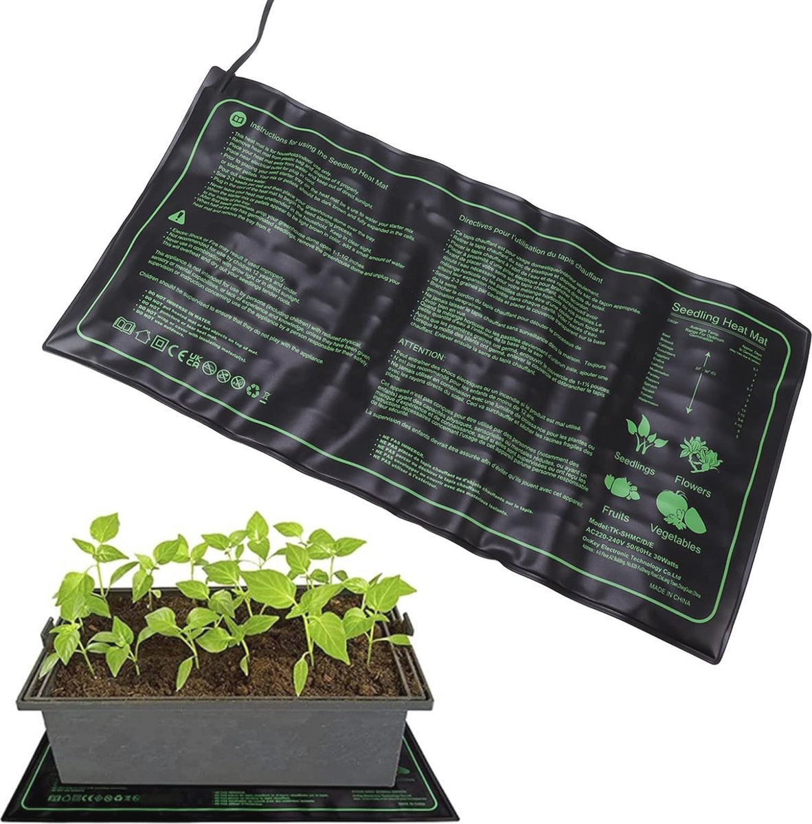 Zaailing Warmte Mat - Planten Verwarming - Zaad Ontkiemen - Digitale Thermostaat - 20x10 I