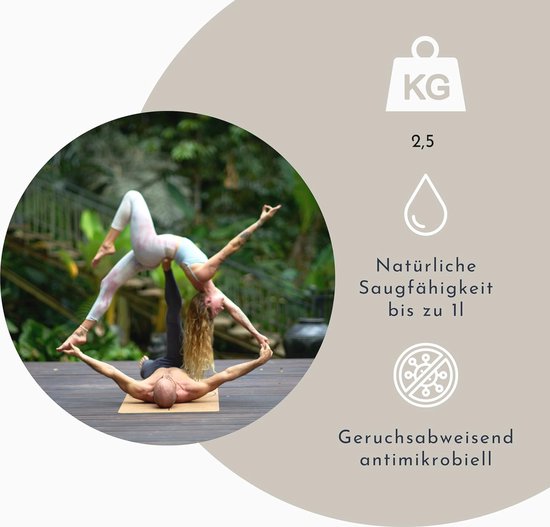 Yogamat XXL van natuurlijk rubber en kurk - extra breed en lang, antislip fitnessmat 183 x 68 x 0,4 cm van Yogamat — afbeelding 5