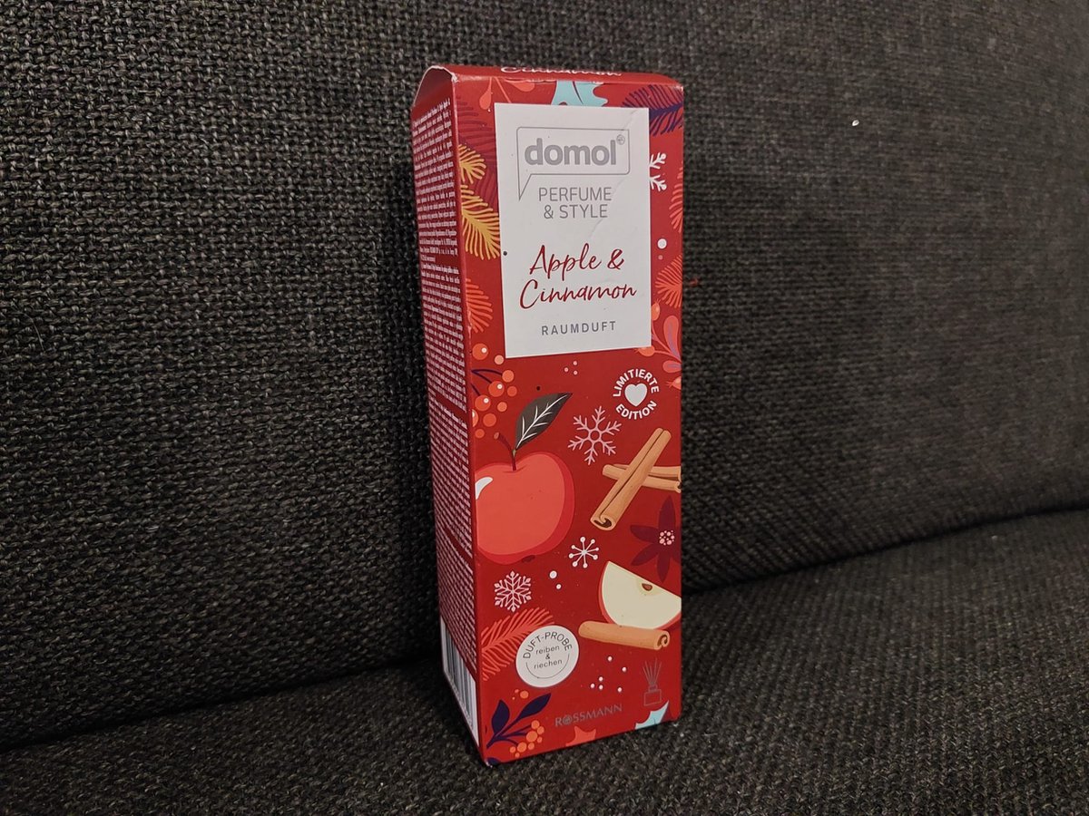 Kerst Geurdiffuser Appel Kaneel | Domol Geurstokjes Apple-Cinnamon | 50 ml - Wintergeur Geurstokjes - Kerst Geurstokjes