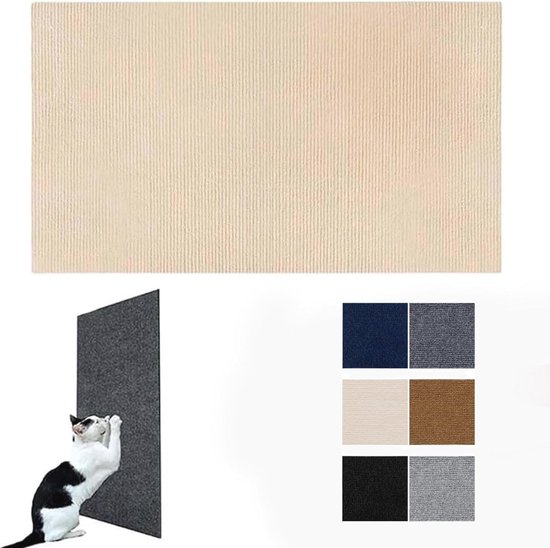 Krabmat voor katten, krabplank voor katten, krabplank voor katten, wandschraper voor meubelbescherming, zelfklevende krabpad voor aan de muur, op te snijden krabplank voor