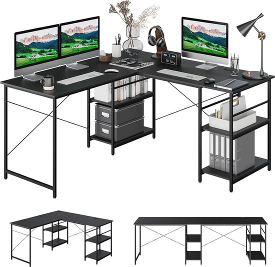 Yaheetech Computerbureau Schrijftafel Computertafel Met 4 Legplanken 80 X 48 76 Cm Bureautafel Pc Tafel 2312688054