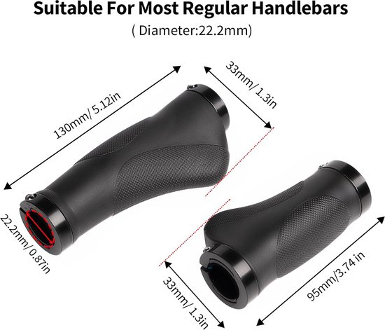 Greyoe Ergonomische mountainbike-handgreep – dubbele vergrendeling van aluminium, schokabsorberend en antislip, voor mountainbike, 22 mm, e-bike, BMX, vouwfiets, enz. (grijs A Greyoe Ergonomische mountainbike-handgreep – dubbele vergrendeling van aluminium, schokabsorberend en antislip, voor mountainbike, 22 mm, e-bike, BMX, vouwfiets, enz. (grijs A
