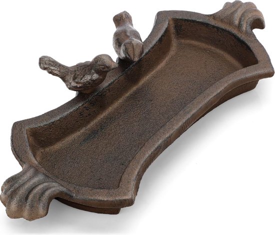 WILDLIFE FRIEND Vogelbad staand op stang, gietijzeren vogelbad voor tuin en balkon, vorstbestendige waterschaal, robuust en duurzaam, 63 cm hoog, winterbestendig, insectenvriendelijk