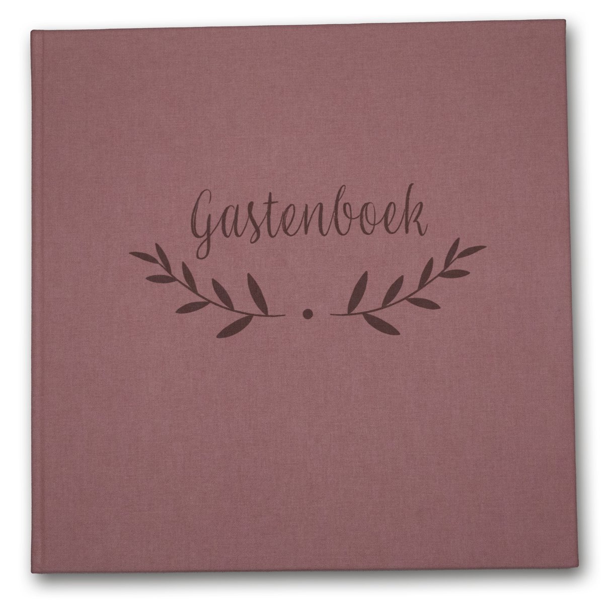 XXL Gastenboek bruiloft met invulvragen - Luxe 30 x 30 cm hardcover met oudroze omslag - Gastenboek huwelijk - Gastenboek invulboek
