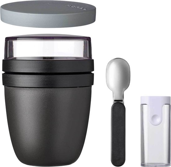 Pot à lunch avec couvercle snack et bol pliable Ellipse 500 (+ 200 ml)