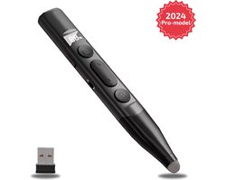 BluMerce Presentatie Klikker & Draadloze Presenter - PowerPoint Afstandsbediening - Laser Pointer - USB-C Adapter - Bereik 100m - Zwart