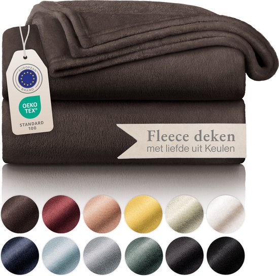Blumtal - Fleece Deken - Super Zacht Fleece Plaid 220x240 cm - Donker Bruin