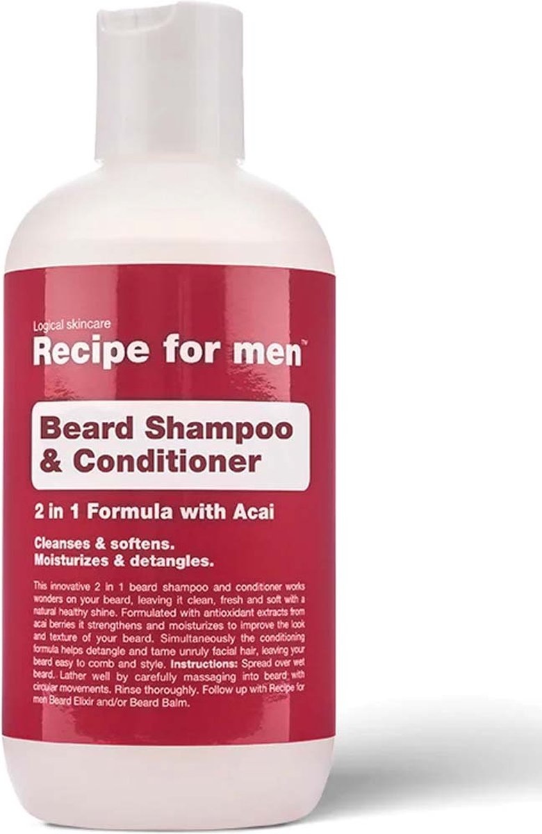 Recipe For Men - Verzorgende Baardshampoo en Conditioner in één - Beard Shampoo & conditioner 250ml