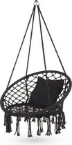 Bol.com Outtec® Hangstoel XXL met Kussen - tot 150 kg - Binnen & Buiten - Hangmand Schommel voor Tuin Terras Balkon - Boho aanbieding