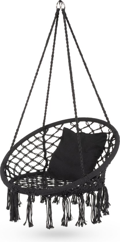 Outtec® Hangstoel XXL met Kussen - tot 150 kg - Binnen & Buiten - Hangmand, Schommel voor Tuin, Terras, Balkon - Boho