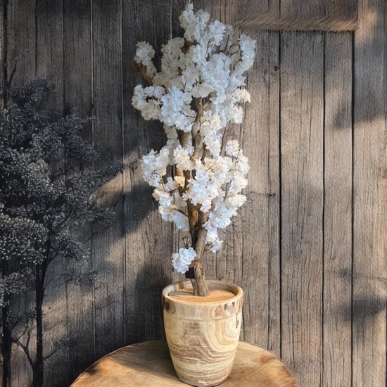 Seta Fiori - Kunst Bloesemboom - kunstboom - 110cm - wit - voor binnen - ** Fluffy ** - Sakura