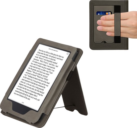 Kwmobile E-reader Hoesje Geschikt Voor Kobo Clara 2E Hoes - E Reader Hoesje Geschikt Voor Kobo Clara 2e Hoes E Reader Flip Case Van Kunstleer Ereader Cover Met Handgrip En Stand In Zwart
