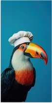 Poster 80x160 cm - Toekan - Papegaai - Vogel - Koksmuts - Posters - Wanddecoratie keuken - Muurdecoratie woonkamer - Decoratieve accessoires - Kamer muur decoratie