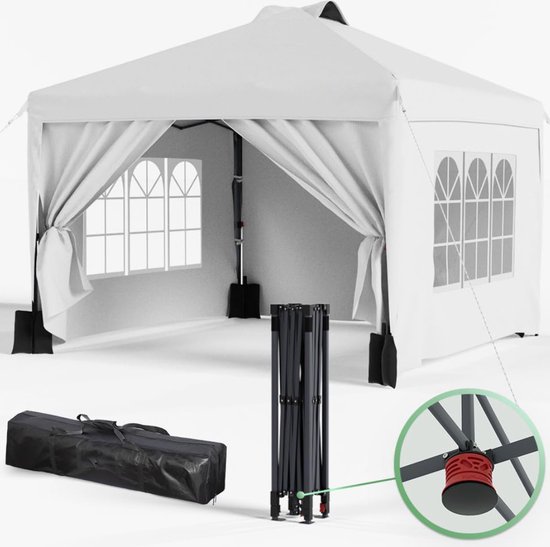 Goedkoop KESSER® 2x Zijwanden Voor 3x3m Gazebo - Opvouwbare Gazebo Opvouwbaar Ruimtebesparend Opbergbaa