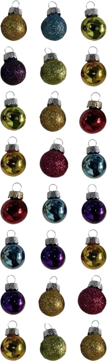 Nivard Kerstballen - Kerstversiering - Plastic - Kerstballenset - Kleurrijk - 24 stuks