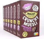 Holie's Crunchy Muesli Chocolate 6x 400gr - ontbijtgranen - suikervrij - gezond - vegan