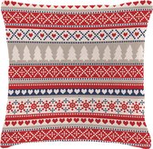 Mistral Home - COUSSIN DÉCORATIF DE NOËL - flanelle - 40 x 40 cm - Sapins de Noël - rouge