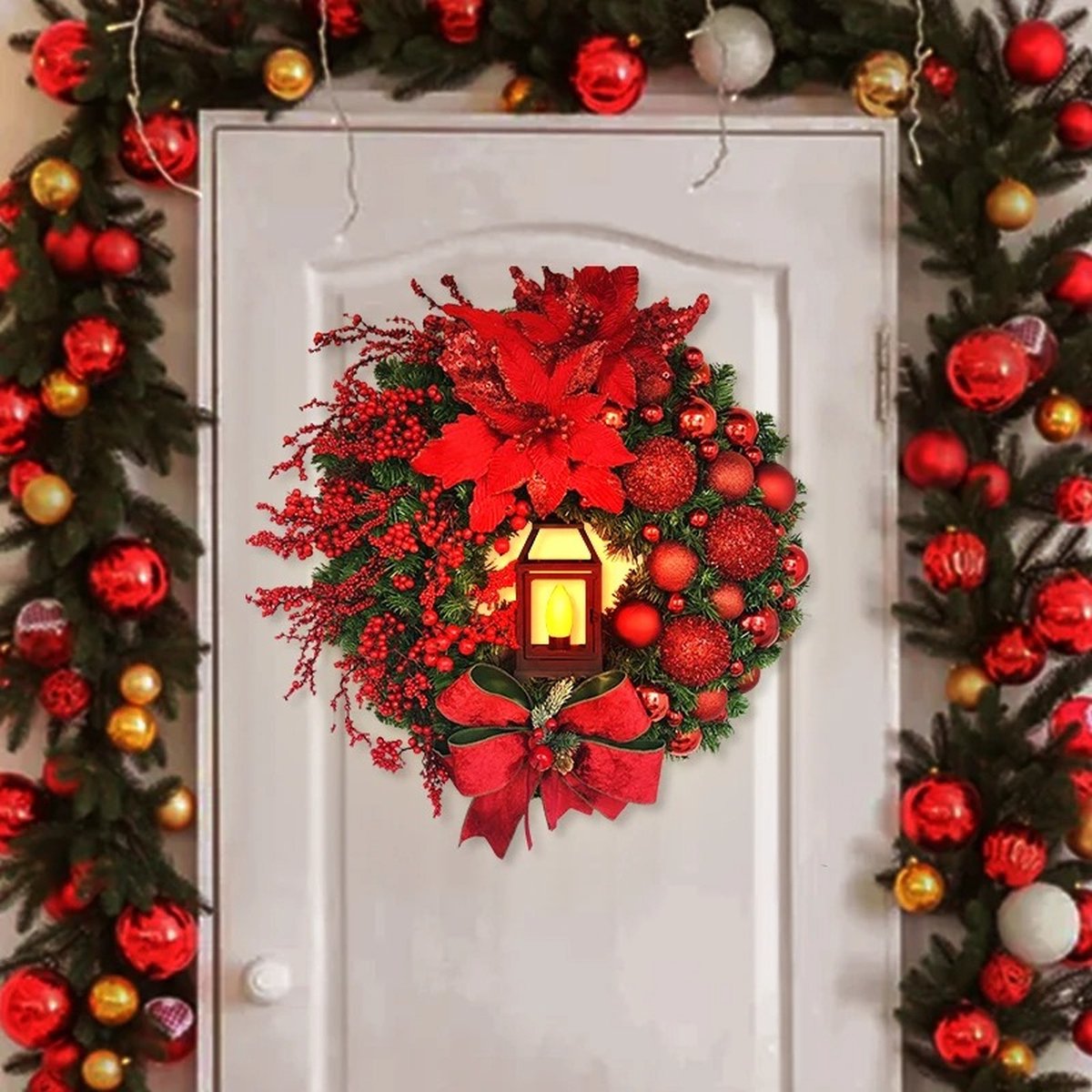Mica Decorations Landon Kerstkrans met Dennenappels - H9 x 45 cm - Br – vtwonen