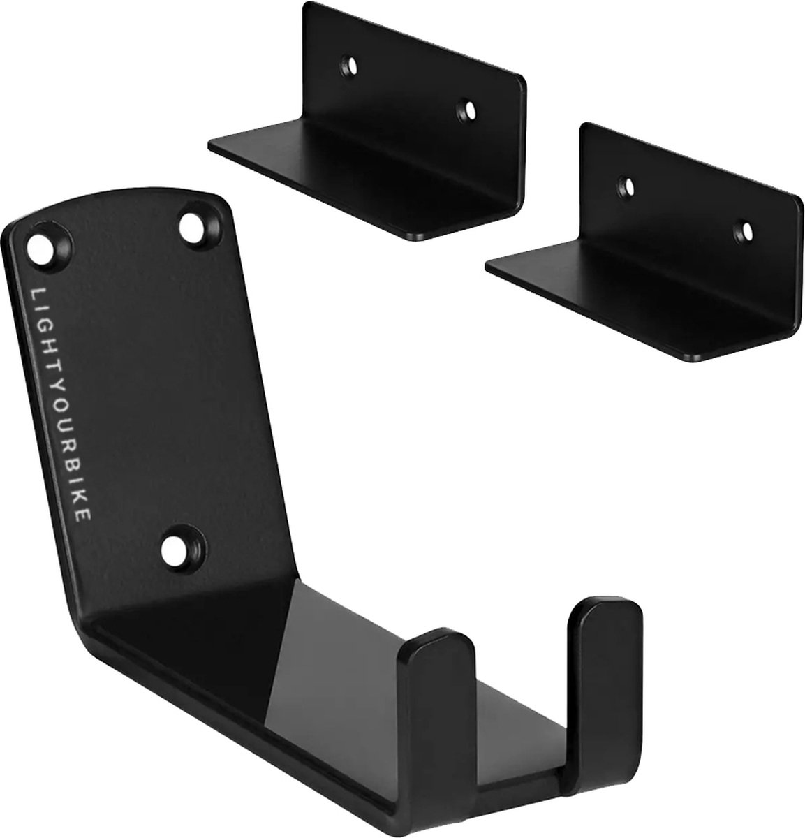 Lightyourbike ® PEDAL – Fiets ophangsysteem - Fiets muurbeugel - Fiets ophangbeugel – voor Racefiets, Mountainbike & E-bike – Zwart