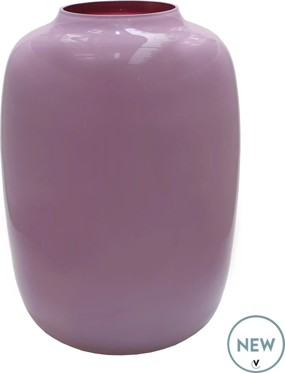 Vaas Artic | Medium | light pink - licht roze | mond geblazen glas | Ø25 x H35 cm