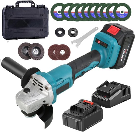 2 Batterijen Slijper Mulcort Haakse Slijper Met 2 Accu's ONEVAN Accu-slijpmachine, 180° Draaibaar Voor Het Snijden Van Parkside Tools Slijpmachine Accessoires Set