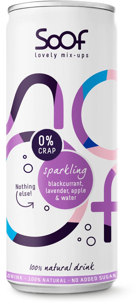 Goedkoopste Soof Drink Sparkling Zwarte Bes, Lavendel, Appel & Water 250ML