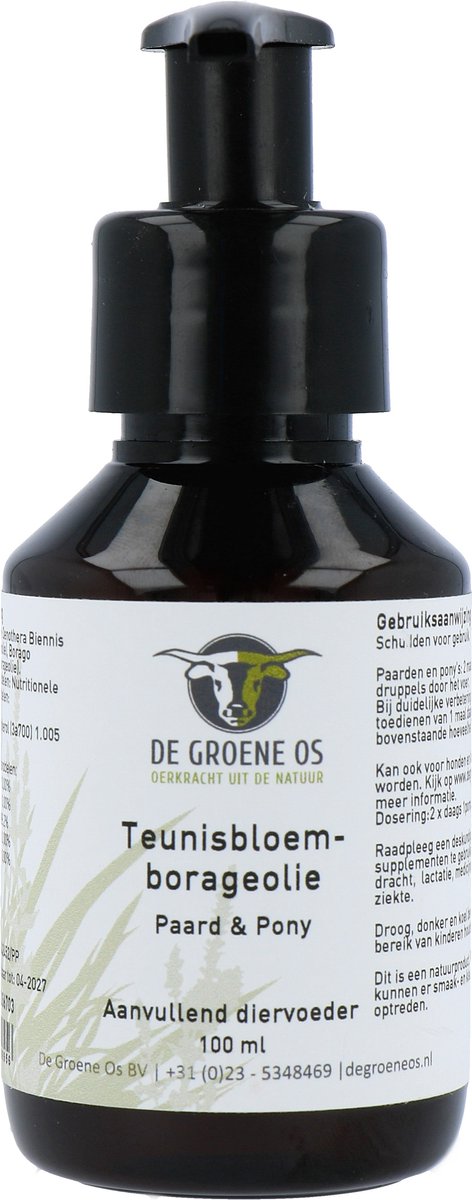 De Groene Os Teunisbloem-borageolie Paard & Pony - 100 ml