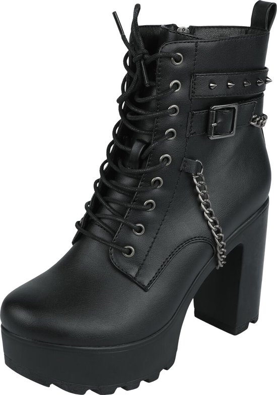 Rock Rebel by EMP zwarte enkellaarsjes met hak en plateau - Dames - EU39