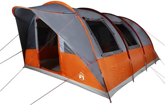 vidaXL - Tunneltent - 7-persoons - waterdicht - grijs - en - oranje van Vidaxl — afbeelding 3