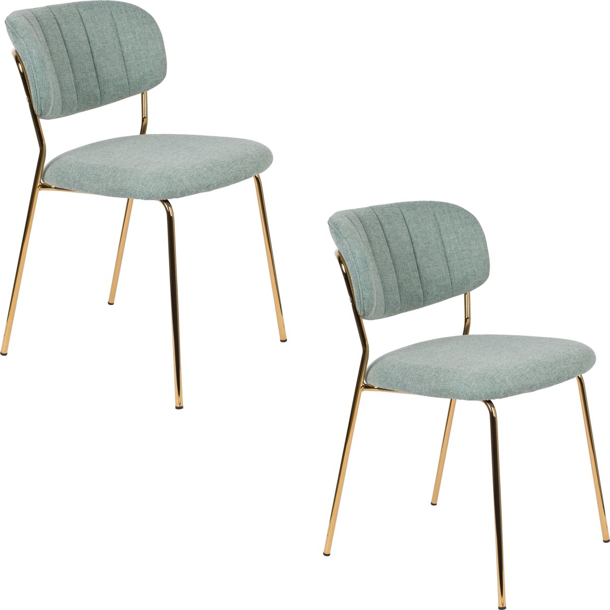 Housecraft Living Jolien Eetkamerstoelen Goud/ Lichtgroen - Set van 2