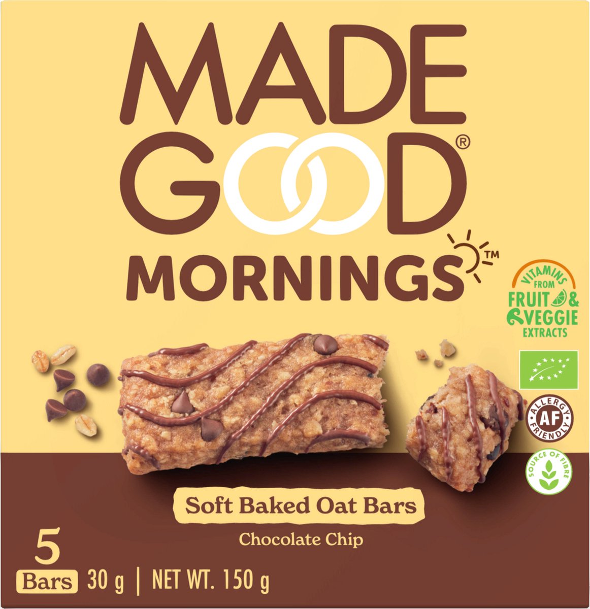 Goedkoopste Made Good Mornings Biologisch Chocolade Chip Granolabar 150GR