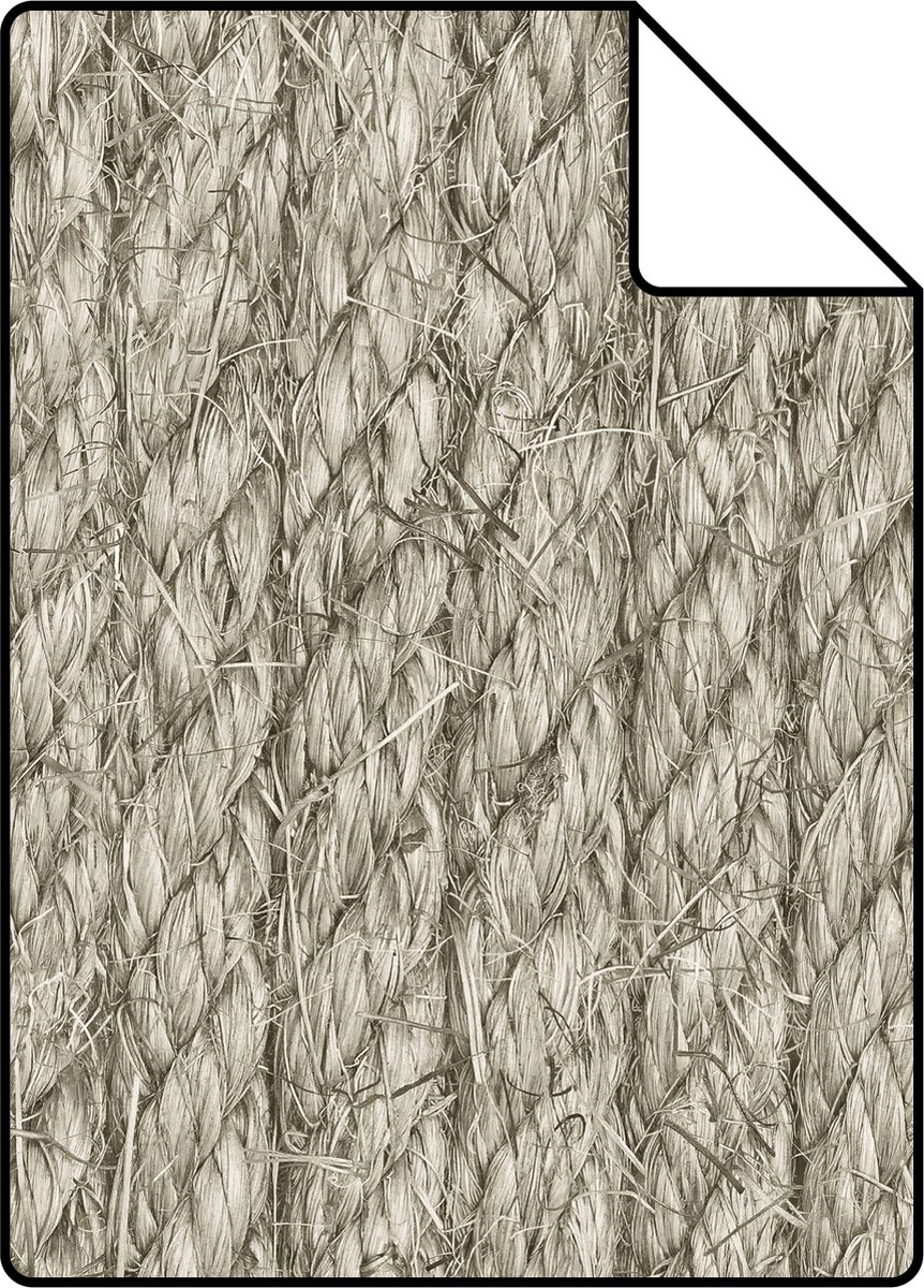 Proefstaal ESTAhome behang touw-motief taupe - 26.5 x 21 cm - 138247-S
