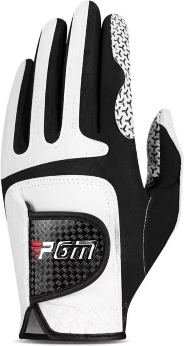 PGM Mannen Golfhandschoen links – Wit Zwart – Maat M – Perfecte Grip en Stijl - voor rechtshandige spelers