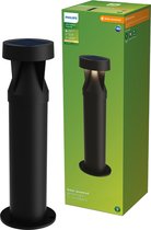 Philips Avery tuinpaal - Solar buitenlamp - Warm wit licht; 2700K - Zwart - Zonne-energie - tuinpadverlichting - Sokkellamp