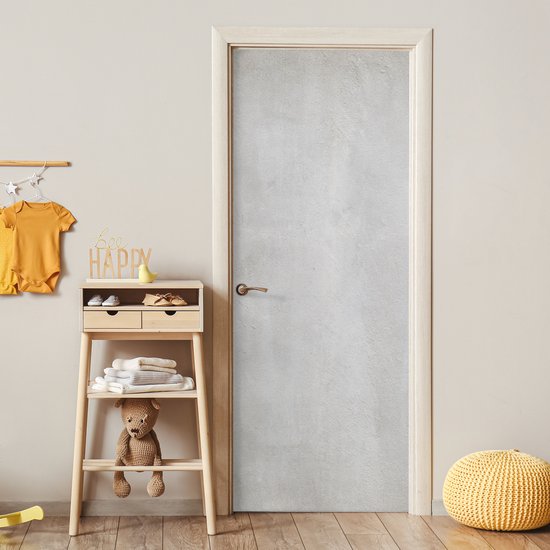 Deurposter 95x235 cm - Deursticker Beton - Grijs - Cement - Industrieel - Structuur - Meubelfolie zelfklevend - Deurfolie woonkamer - Interieurfolie fotobehang - Deur plakfolie - Deurstickers - Deurbehang sticker - Kamer decoratie
