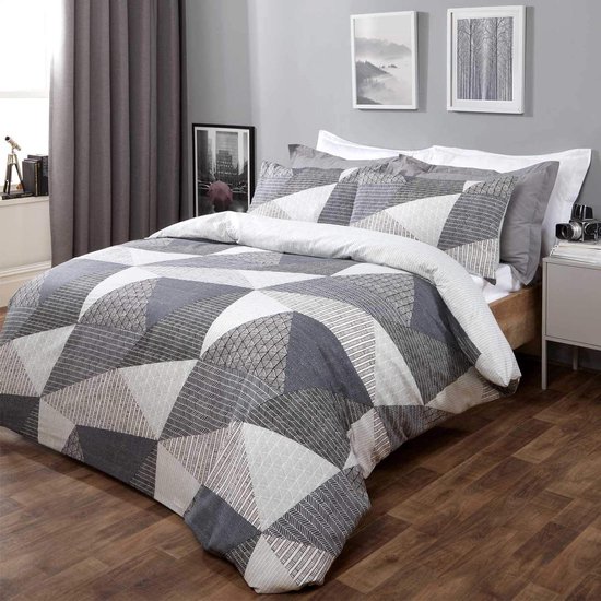 Dreamscene Geometrische Dekbedovertrek met Kussenslopen Textuur Scandi