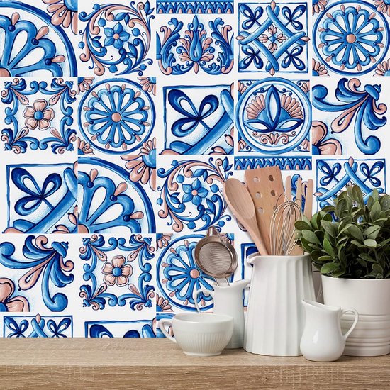 Tegelstickers Betonlook Ornamenten 01 (12 stuks