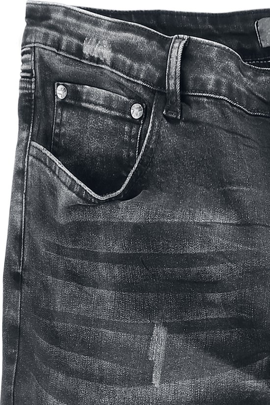 Jean gris Black Premium by EMP au look motard pour homme - W33L34