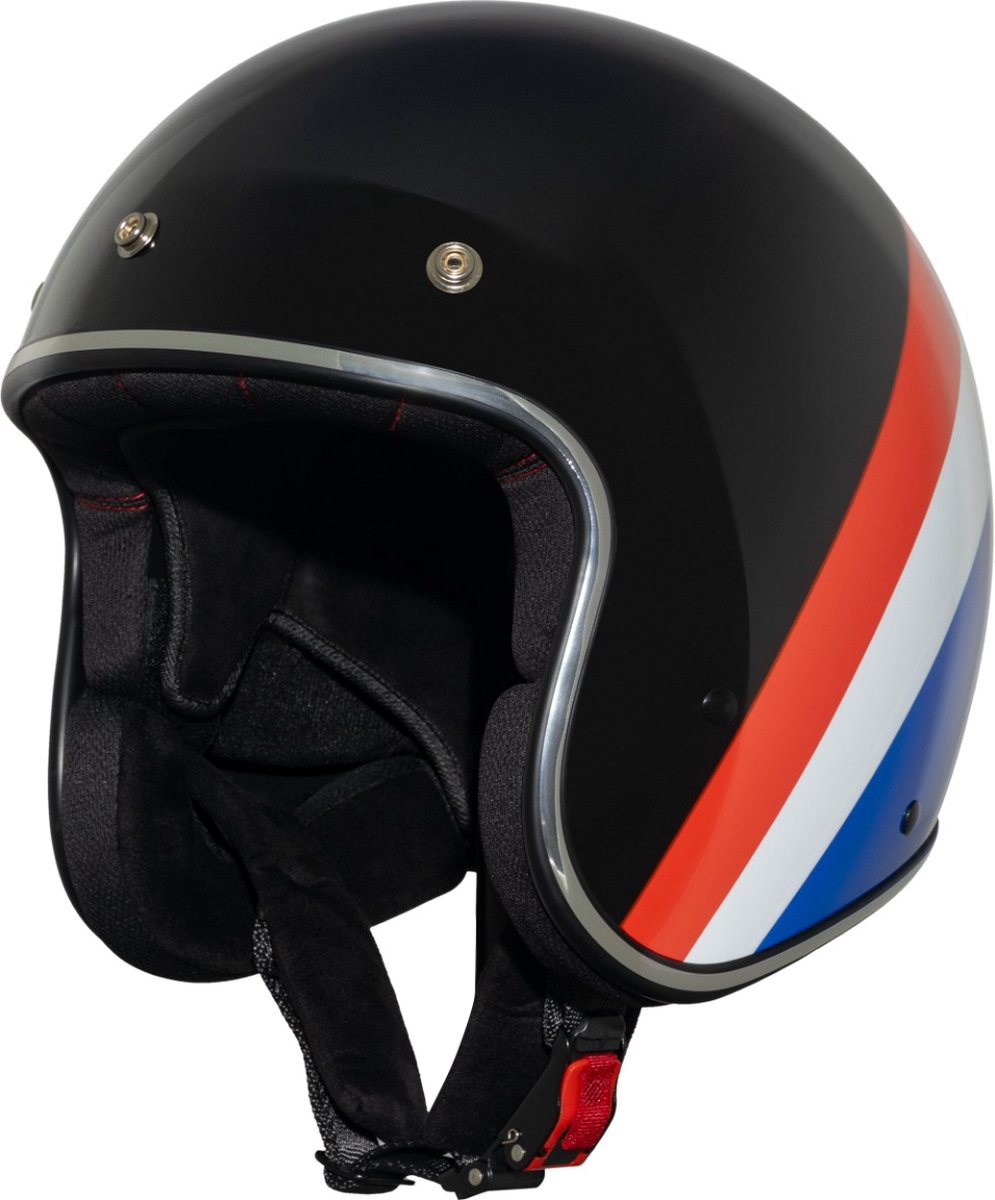 VINZ Jama Jethelm Retro | Scooterhelm & Motorhelm & Snorfietshelm | ECE 22.06 goedgekeurd | Lichtgewicht 1000 gram | Inclusief Opbergzak | Holland - M
