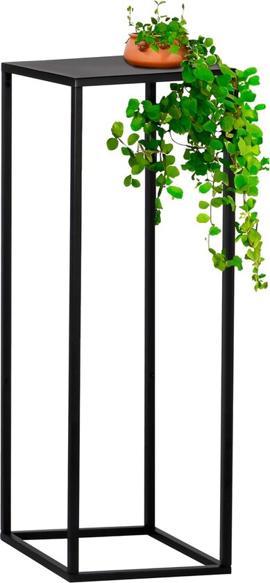bremermann Set of 3 Flower Stools, Metal Plant Stand, Ideal for Living Room, Hallway and Office, for Decoration and Indoor Plants, Made of Metal (Black